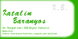 katalin baranyos business card
